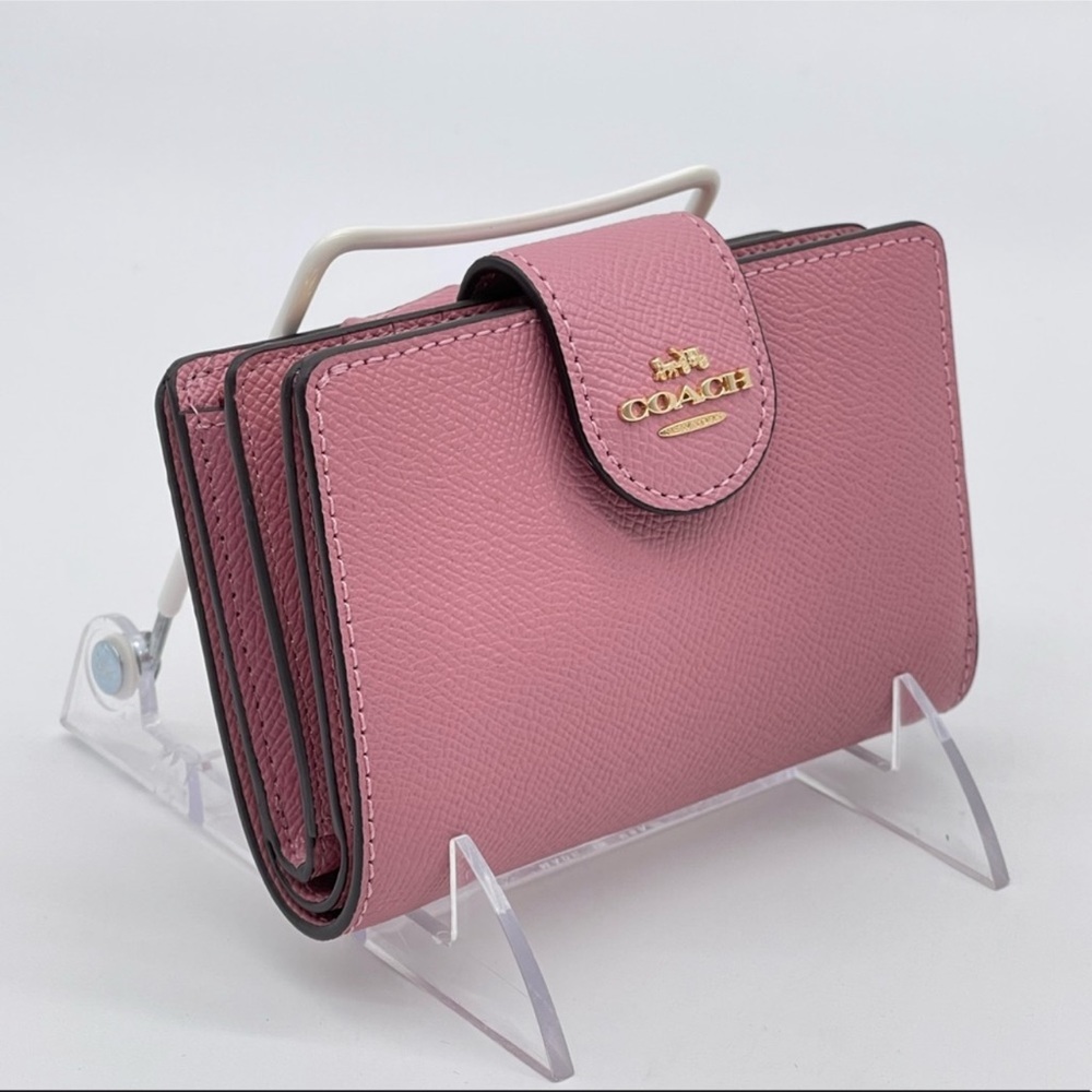Coach Medium Corner Zip Wallet Leather Pink - Picture 2 of 10
